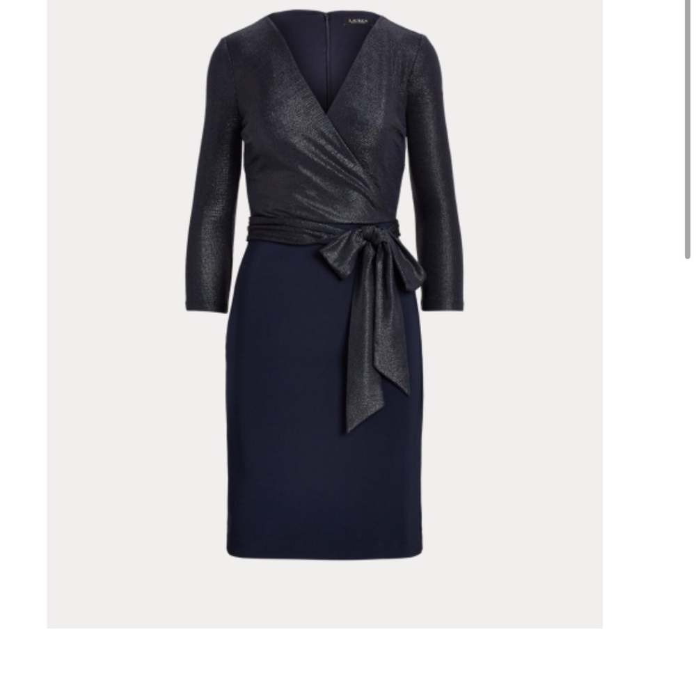 Metallic jersey surplice dress. Brand new, never worn!!